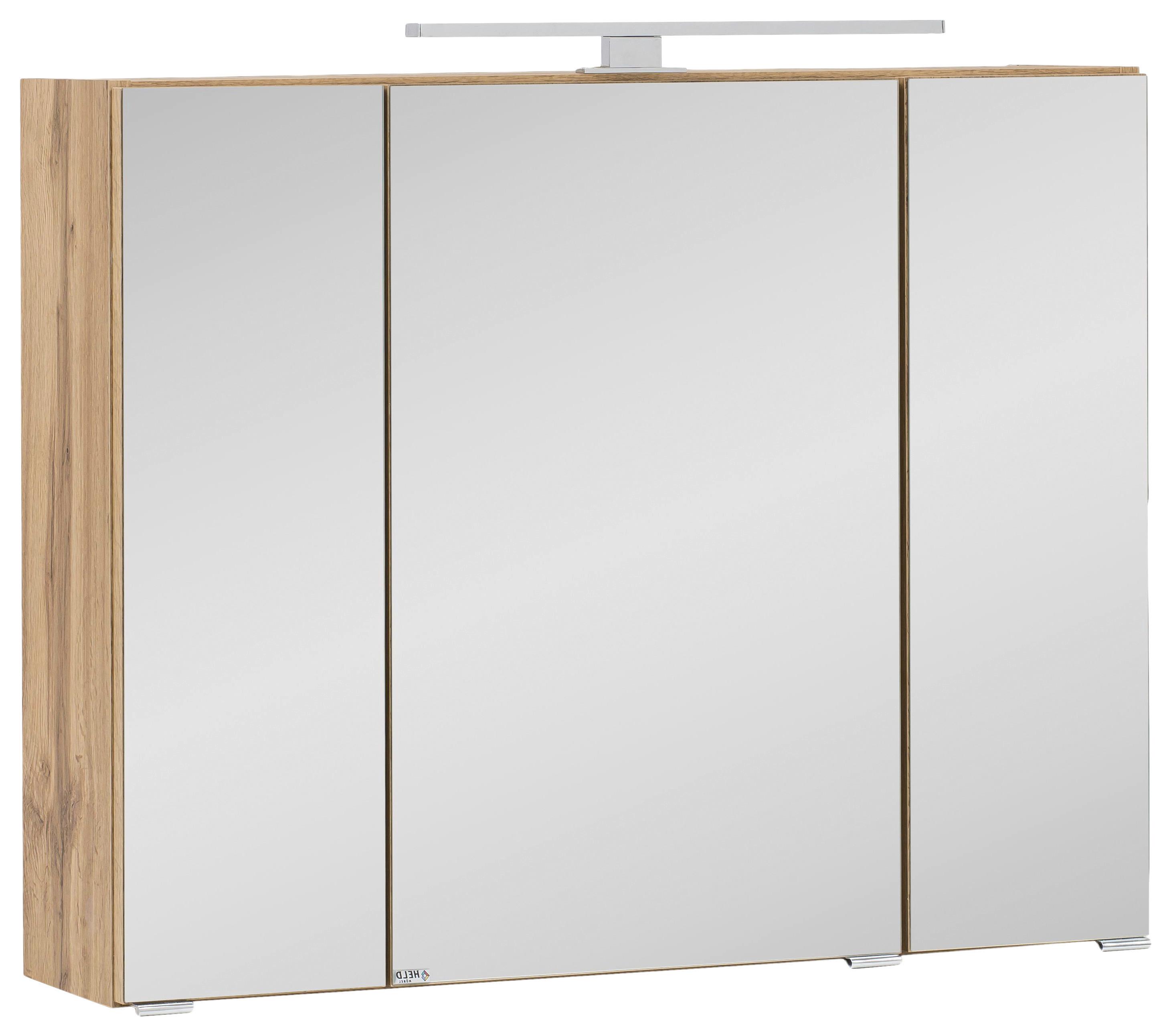 SPIEGELSCHRANK Kopenhagen Eiche Dekor B:80 cm - Eichefarben, KONVENTIONELL, Glas/Holzwerkstoff (80/64/20cm) - Held