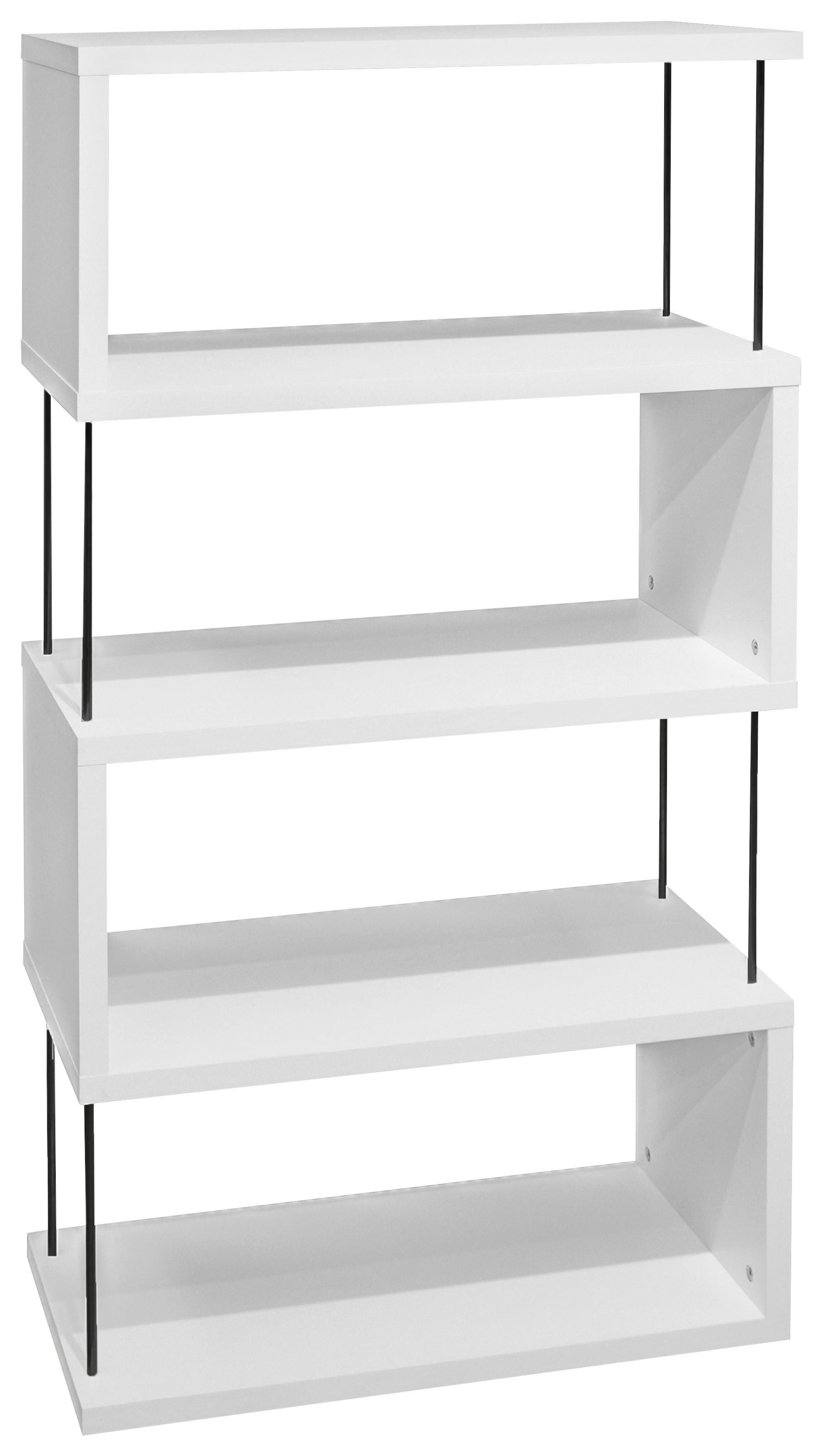Stojací Regál Sticks - bílá/černá, Moderní, kompozitní dřevo/plast (66l) - Modern Living