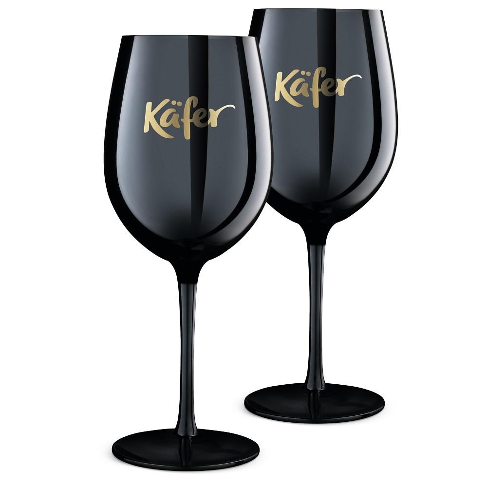 Gläserset schwarzchrom Kristallglas, mundgeblasen - Schwarz, KONVENTIONELL, Glas (600ml)