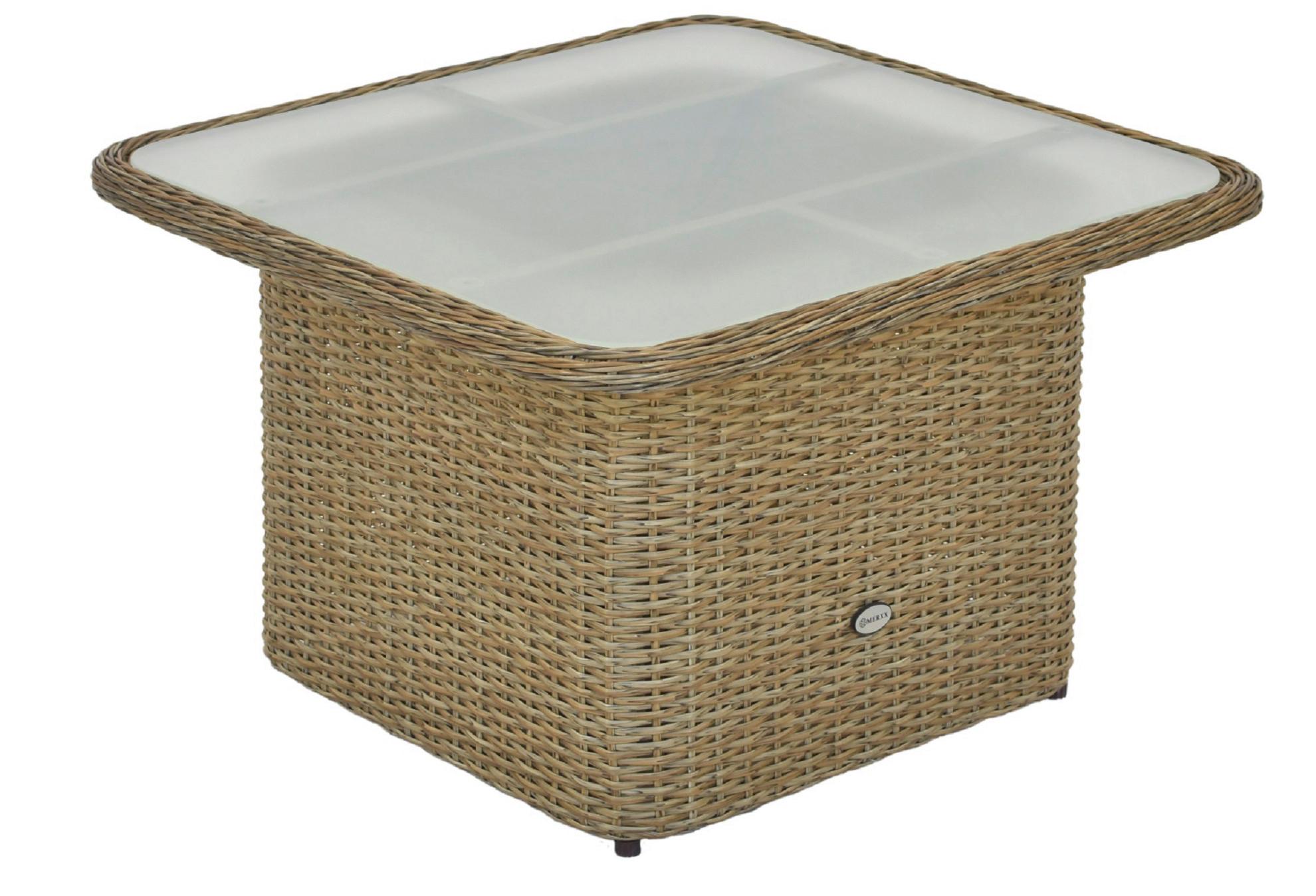 Loungetisch Duplex Tisch - Naturfarben, MODERN, Glas/Kunststoff (72/72/45-64cm) - Gardenson