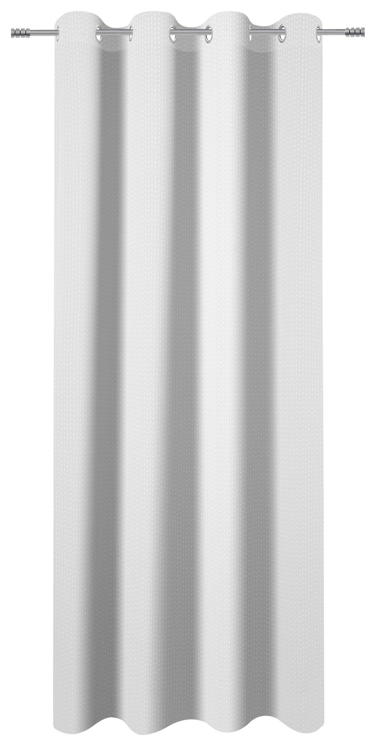 Vorhang Mit Ösen Nessi 140x245 Cm Weiß - Weiß, KONVENTIONELL, Textil (140/245cm) - Ondega