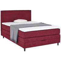 Boxspringbett Mit Topper & Bettkasten 140x200 Kleopatra - Rot, KONVENTIONELL, Holz/Holzwerkstoff (140/200cm) - Ondega