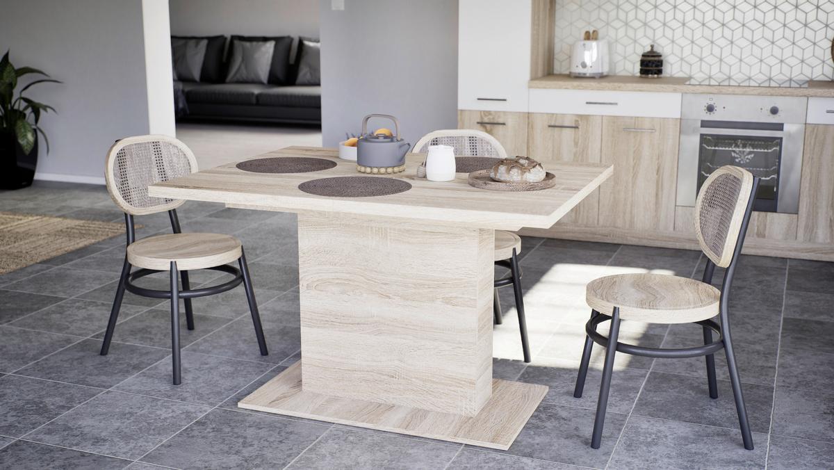 Kihúzható Étkezőasztal Corina - Modern, faalapú anyag (120-160/75,9/90cm)