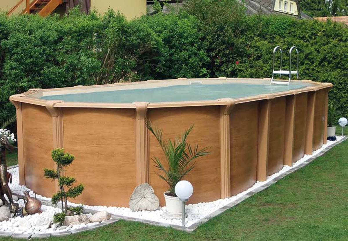 Aufstellbecken mit natürlicher Holzoptik