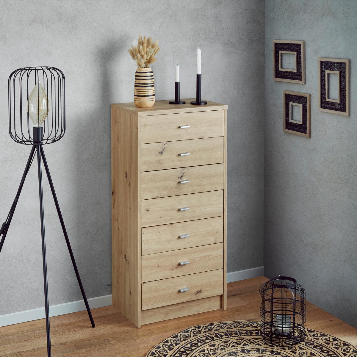 Kommode B: 50 cm 4-You New Eiche Artisan Dekor - Eiche Artisan, MODERN, Holzwerkstoff (50/111,4/34,6cm)