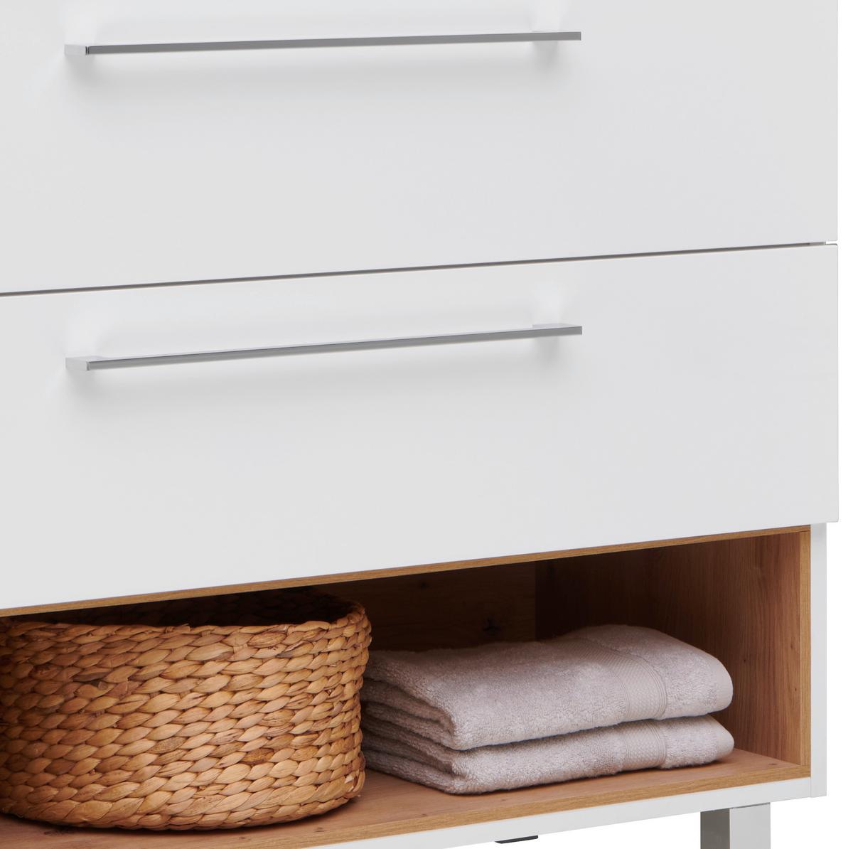 SKŘÍŇKA POD UMYVADLO MURA I WBU 100ST - bílá/barvy chromu, Moderní, kov/kompozitní dřevo (100/90/46,5cm)