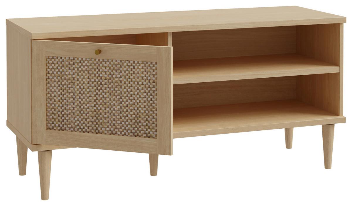 TV diel CALASETTA š: 120 cm - zlatá/farba duba, Natur, kov/drevo (120,1/57,8/41,4cm)