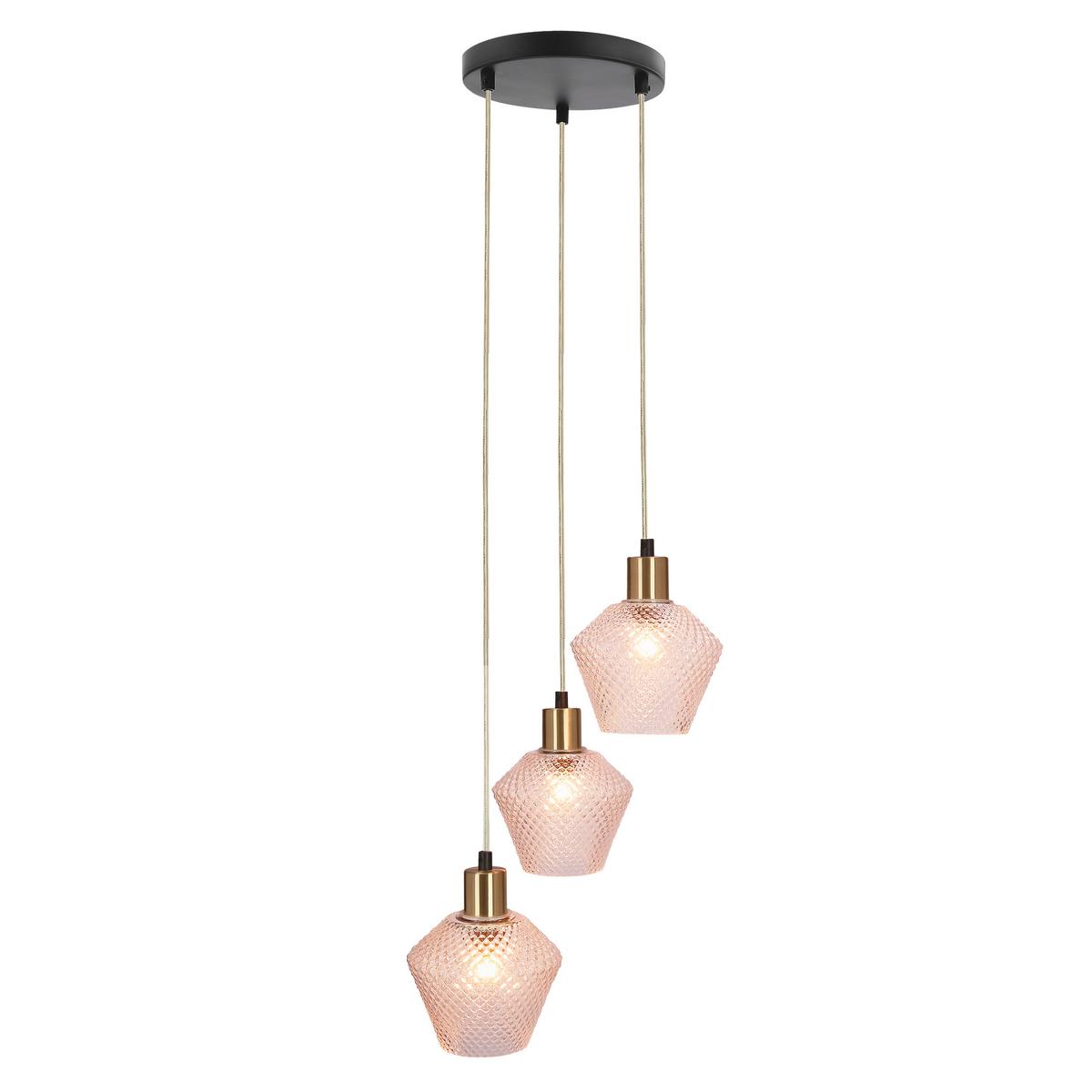 Pendelleuchte 33-36377 Greniko - Transparent/Goldfarben, KONVENTIONELL, Metall (30/30/120cm)