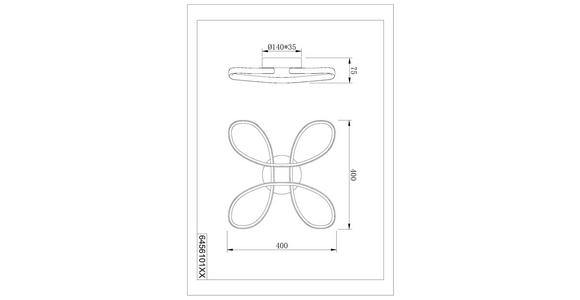 LED-Deckenleuchte Basti - Schwarz, MODERN, Kunststoff/Metall (40/7,5cm) - Luca Bessoni