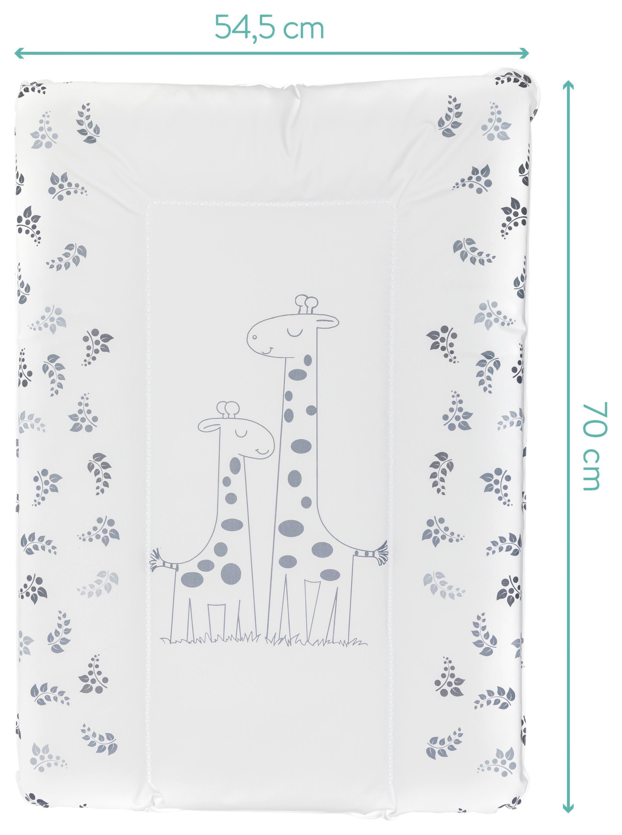 Wickelauflage Kunststoff Weiß Giraffen Motiv, Abwischbar - Weiß, LIFESTYLE, Kunststoff (70/53/4cm) - Fillikid