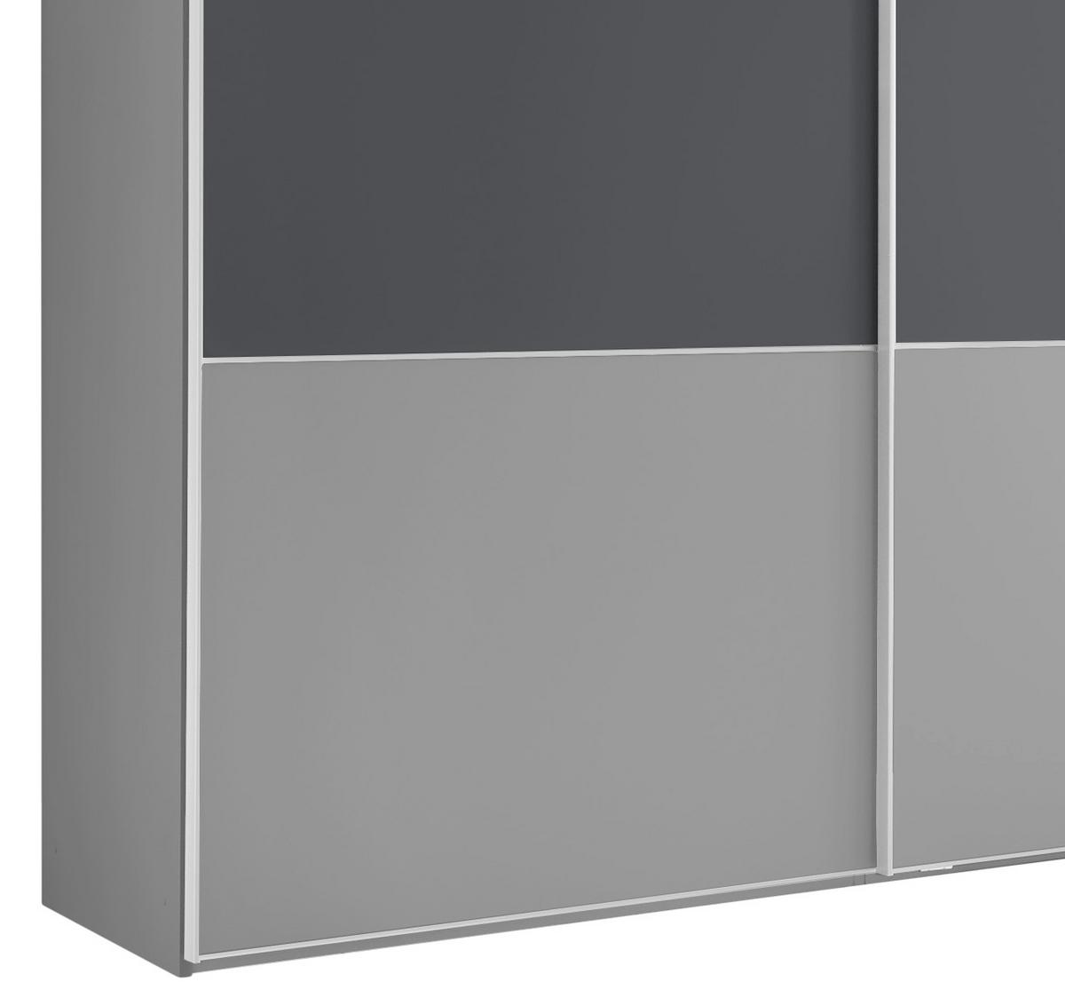 Schwebetürenschrank 249cm Includo, Grau/anthrazit - Dunkelgrau/Anthrazit, MODERN (249/222/68cm) - MID.YOU