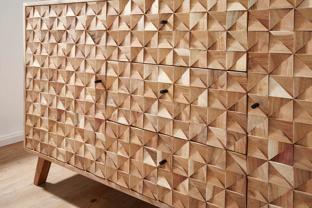 Sideboard Akazie Akaziefarben B: 40 Cm - Akaziefarben, Design, Holz (140/40/79cm) - MID.YOU