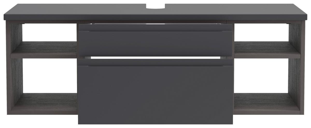 Hängender Waschbecken- Unterschrank Arosa B: 120 Cm - Graphitfarben/Grau, MODERN, Holzwerkstoff (120/41/47cm) - Held