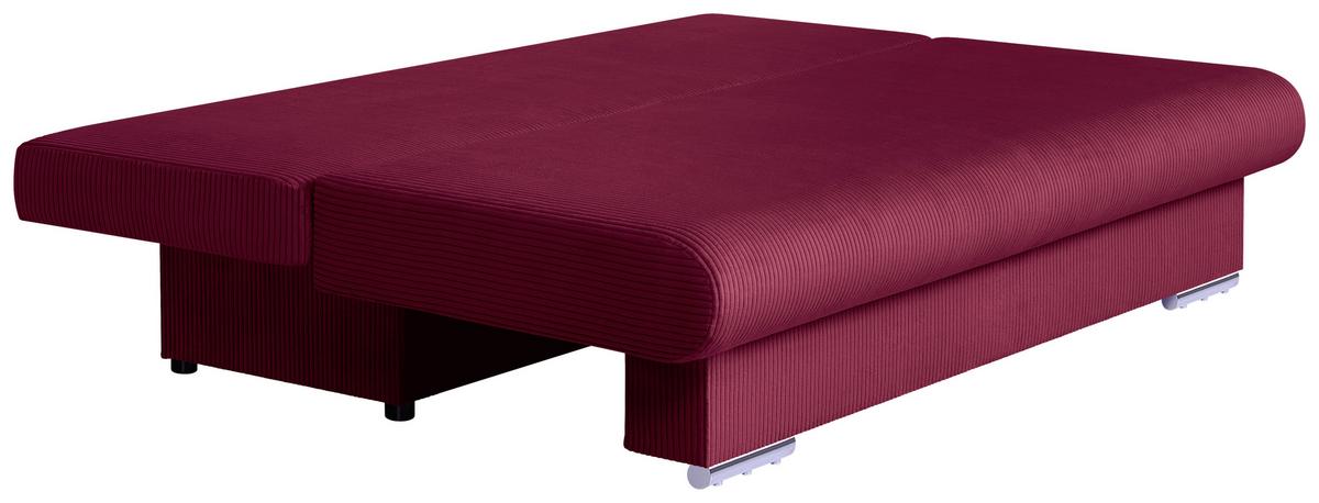 Schlafsofa Bora Rot B: 193 cm - Chromfarben/Rot, Design, Holzwerkstoff/Textil (193/86/85cm) - P & B