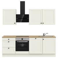 Kuchynská linka 240 cm, biela/dekor dub Sierra - čierna/biela, Modern, kov/kompozitné drevo (240cm) - Nobilia