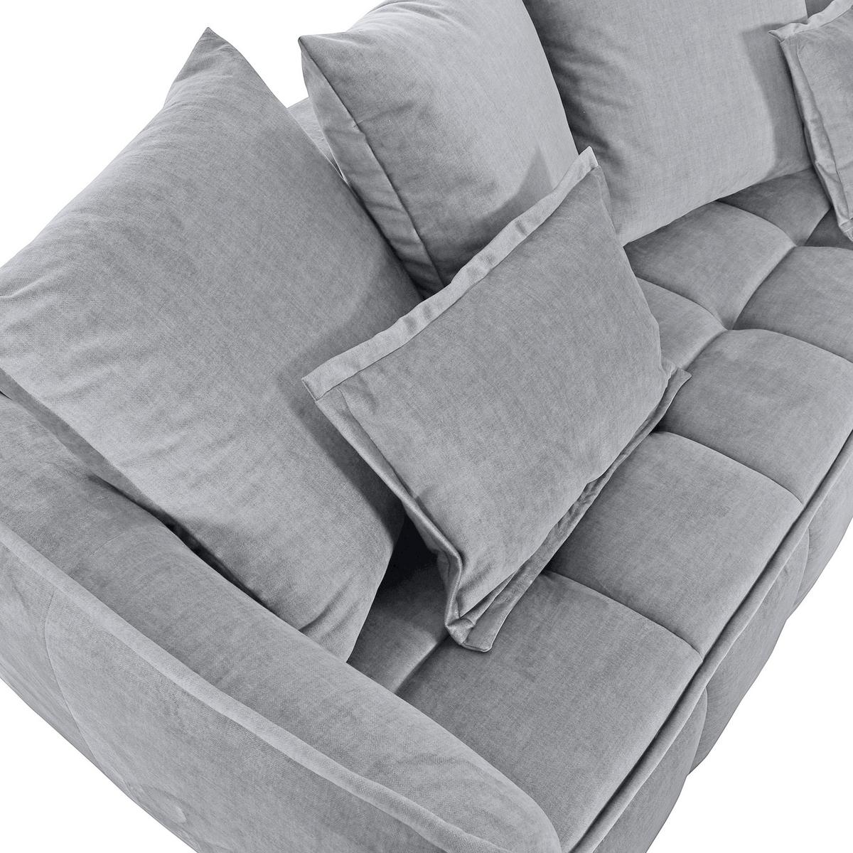 2-Sitzer-Sofa Mit Schlaffunktion Meyford B:250cm - Hellgrau/Schwarz, KONVENTIONELL, Textil (250/70/118cm) - MID.YOU