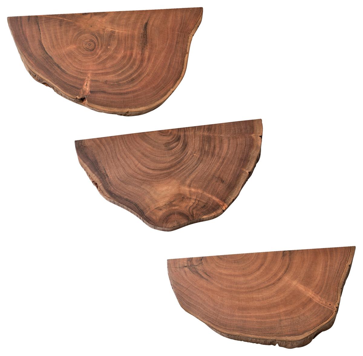 Wandregal Akazie Massiv, B: 49,5 cm - Akaziefarben, Natur, Holz (49,5/4/26cm) - MID.YOU
