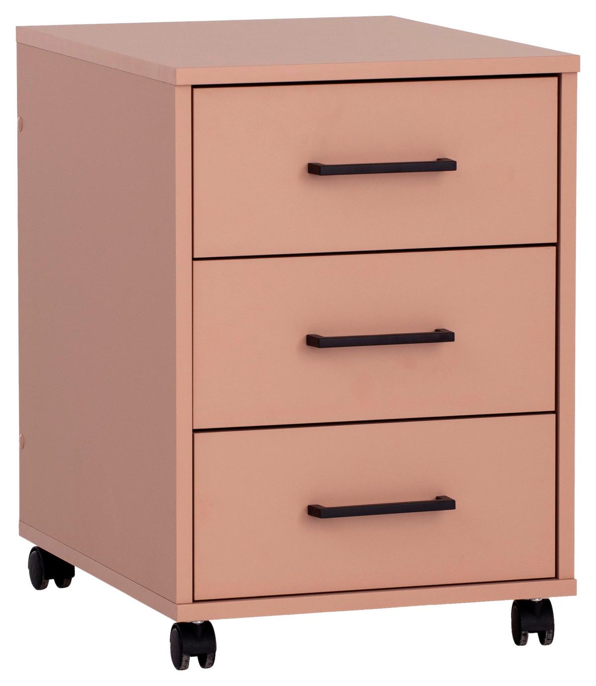 Rollcontainer Orange Ruby 40,1x57x50 cm - Orange, MODERN, Holzwerkstoff/Kunststoff (40,1/57/50cm) - MID.YOU