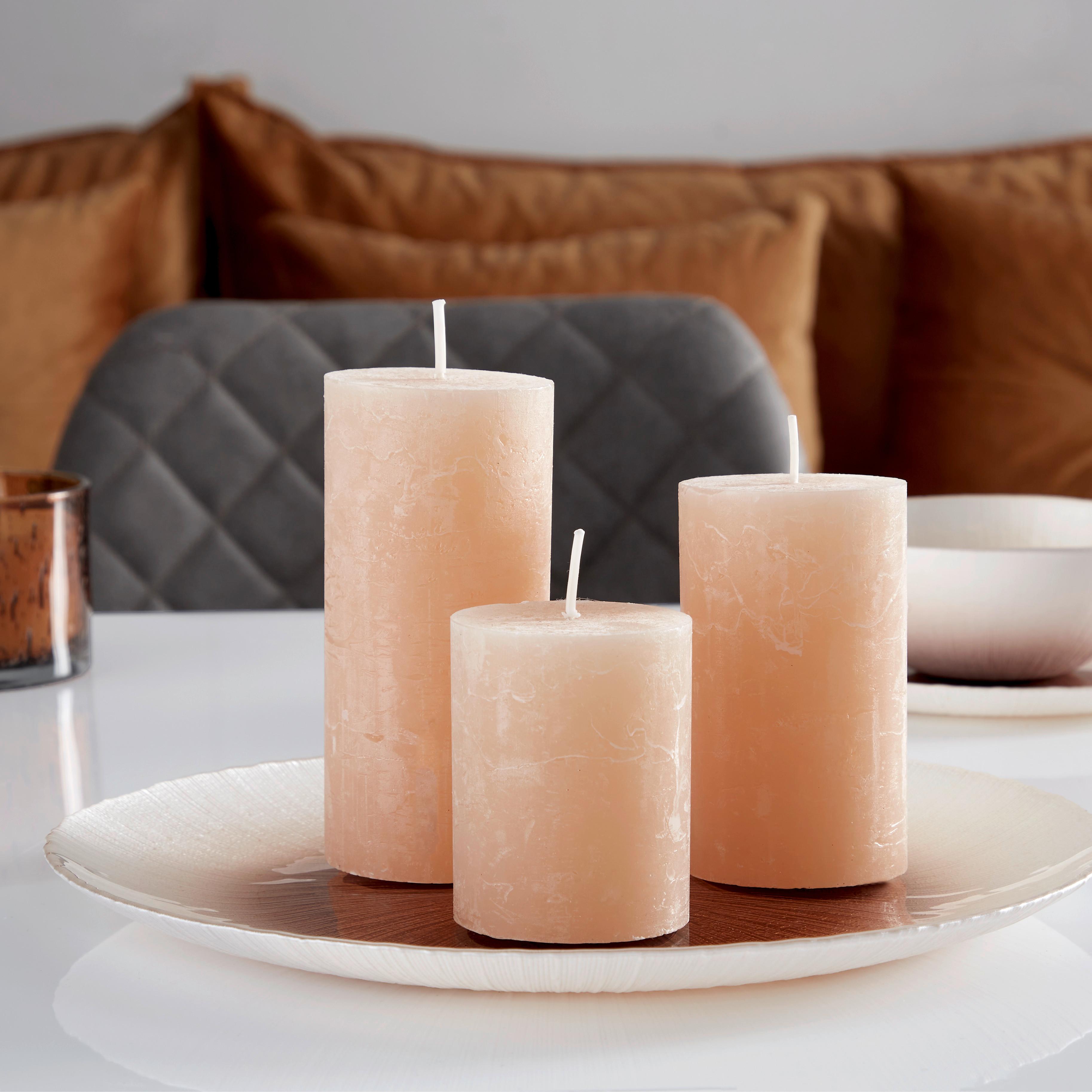 Stumpenkerze Saphira Creme D/h: 6,8/9 Cm - Creme, Basics (6,8/9cm) - Ondega