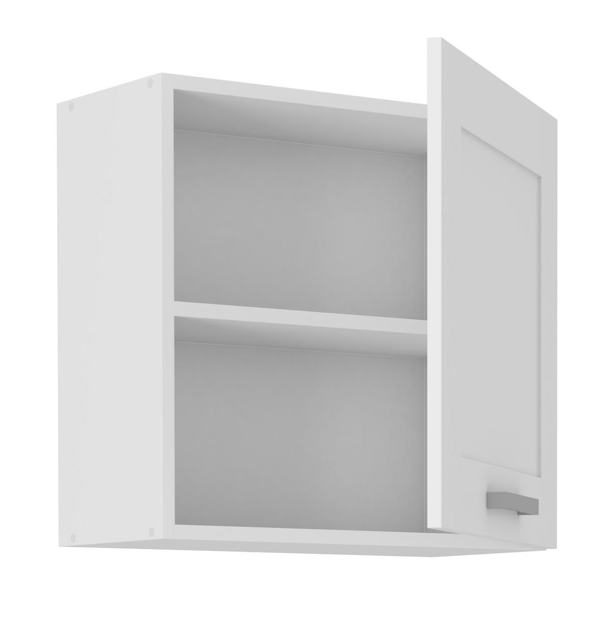 Küchenoberschrank Luisa B: 60 Cm Weiß 1 Drehtür - Weiß, ROMANTIK / LANDHAUS, Holzwerkstoff (60/58/31cm)