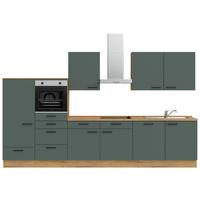 Küchenleerblock Easytouch Low-Line, L12 Links - Dunkelgrün/Eichefarben, MODERN, Holzwerkstoff (360cm) - Nobilia