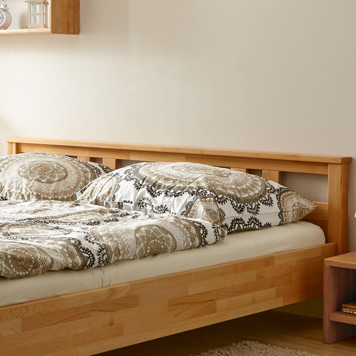 Doppelbett Echtholz Massiv 140x200 Merci, Buche - Buchefarben, KONVENTIONELL, Holz (140/200cm) - MID.YOU