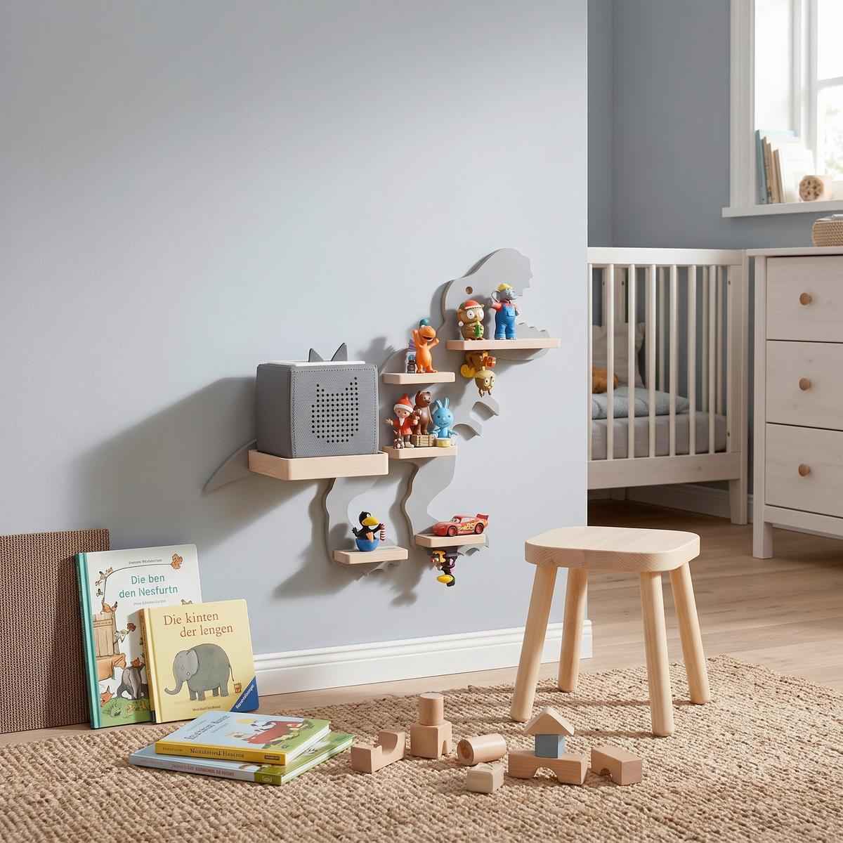 Kinderregal Boarti Grau B: 52 cm - Grau, MODERN, Holzwerkstoff (52/44/19cm) - Livetastic