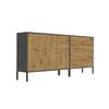Sideboard Mailand Anthr./eiche Dekor B: 184,5cm - Anthrazit/Eiche Artisan, MODERN, Holzwerkstoff (184,5/86/33cm) - MID.YOU