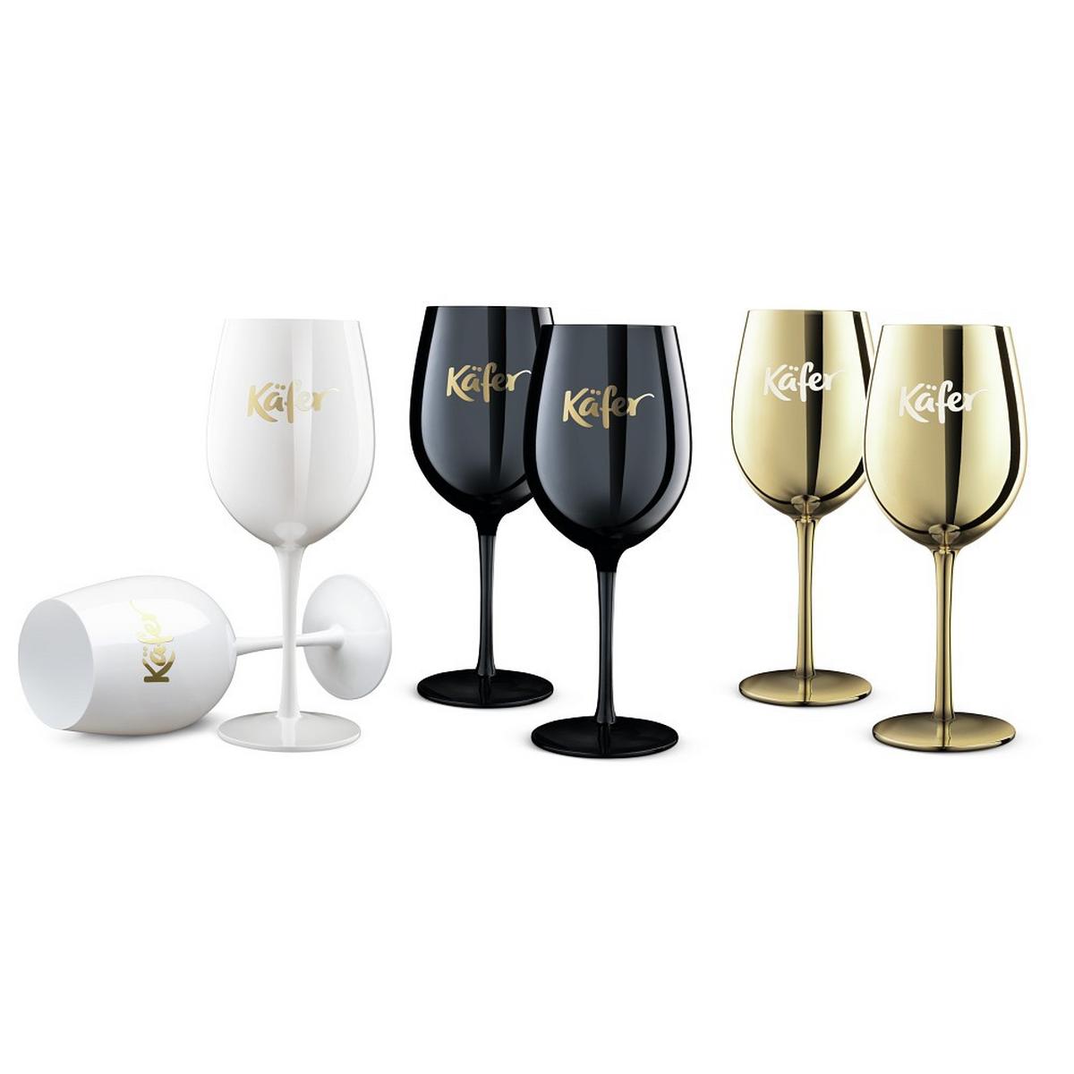 Gläserset schwarzchrom Kristallglas, mundgeblasen - Schwarz, KONVENTIONELL, Glas (600ml)