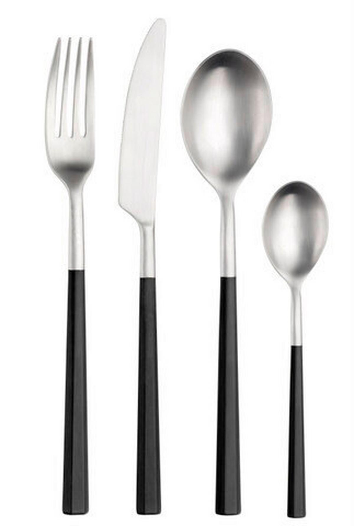 sada příborů HIVE - černá/barvy nerez oceli, Basics, kov/plast (25,5/7/5,3cm) - Pintinox
