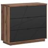 Kommode 106 cm Forn Chest Of Drawers, Eiche Dekor - Eichefarben/Schwarz, Design, Holzwerkstoff (106/93/42,5cm)