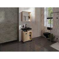 Badezimmer Wellness Eiche Artisan/Schwarz B: 620cm - Schwarz/Eiche Artisan, MODERN, Holzwerkstoff/Kunststoff (60cm) - MID.YOU
