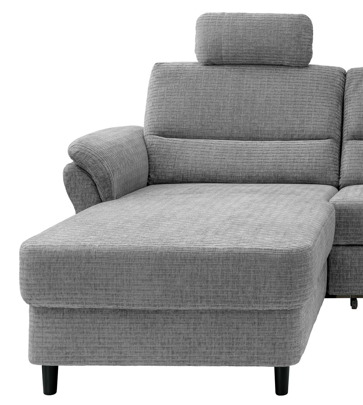 Ecksofa Cavoli, Grau S: 176x279 cm - Schwarz/Grau, MODERN, Textil (176/279cm) - Livetastic