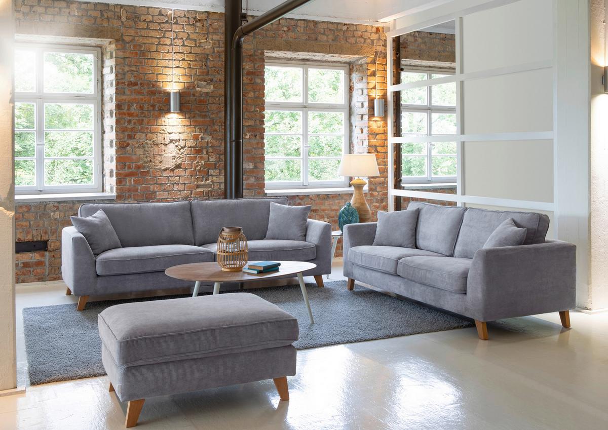 Bigsofa Rimini - Buchefarben/Grau, Design, Textil (240/63/90cm) - MID.YOU
