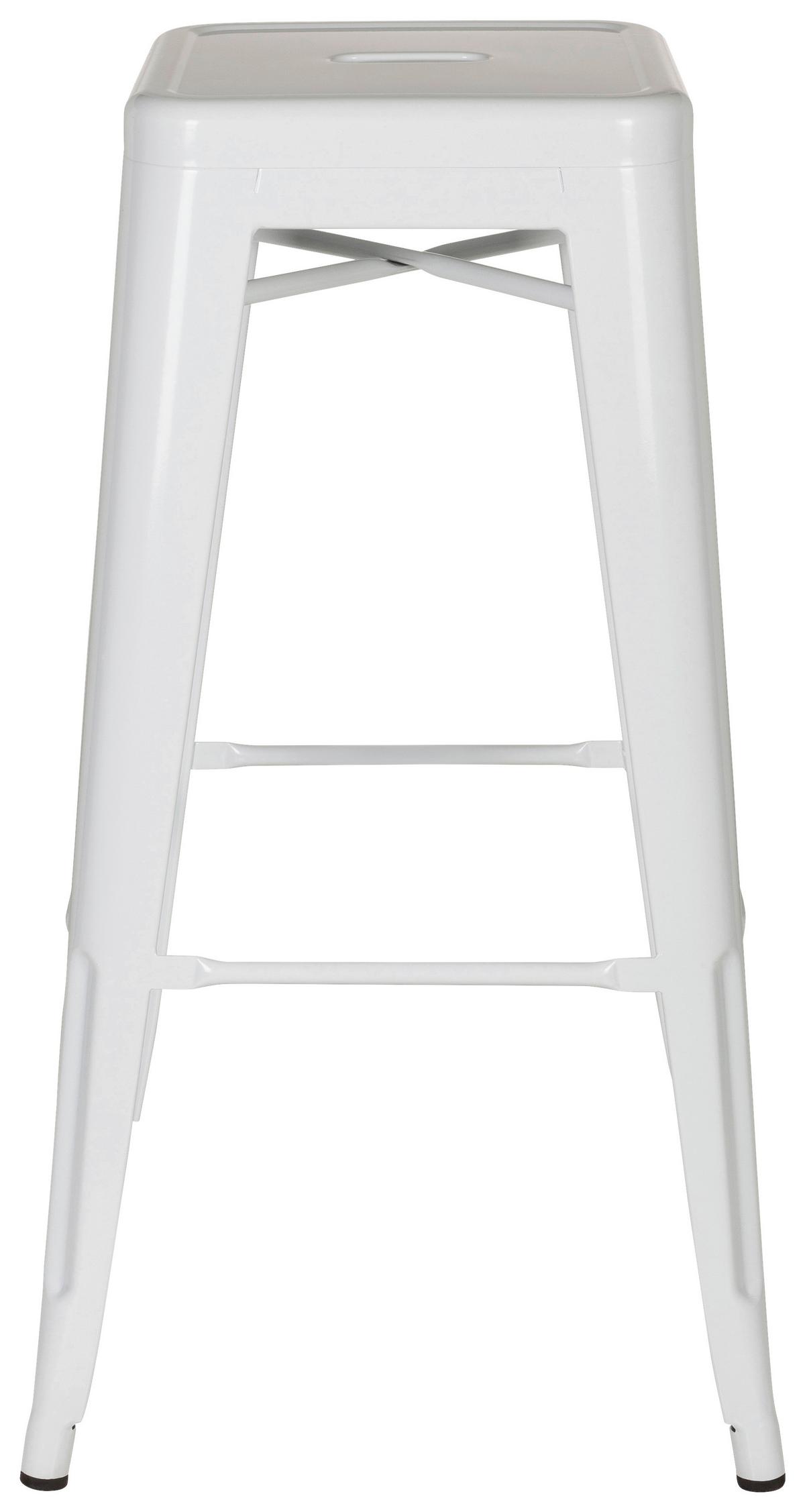 Barhocker Vantaggio High Stapelbar Weiß Bis 150 Kg - Weiß, Basics, Metall (44/77/44cm) - MID.YOU