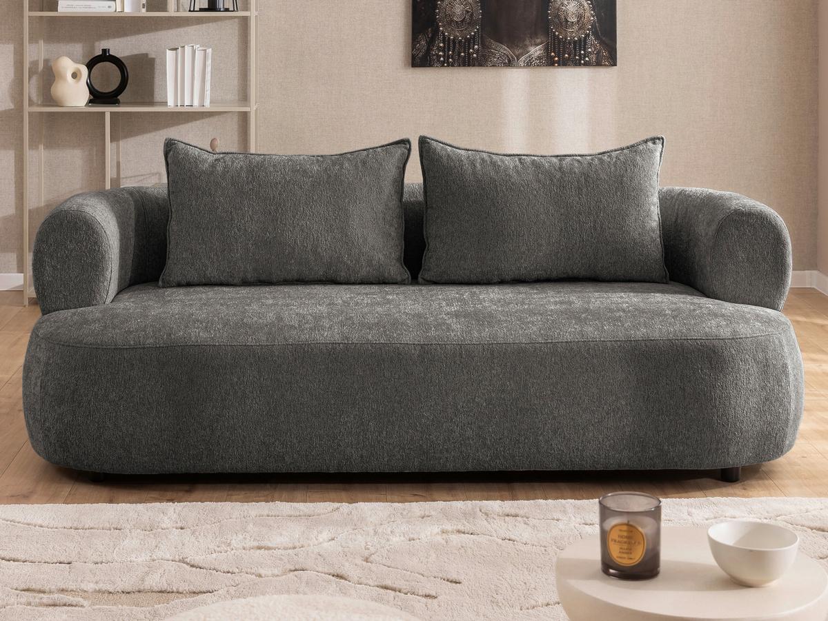 3-sitzer-sofa Ferro Anthrazit B: 200 Cm - Anthrazit/Schwarz, Design, Textil (200/76/96cm) - Livetastic