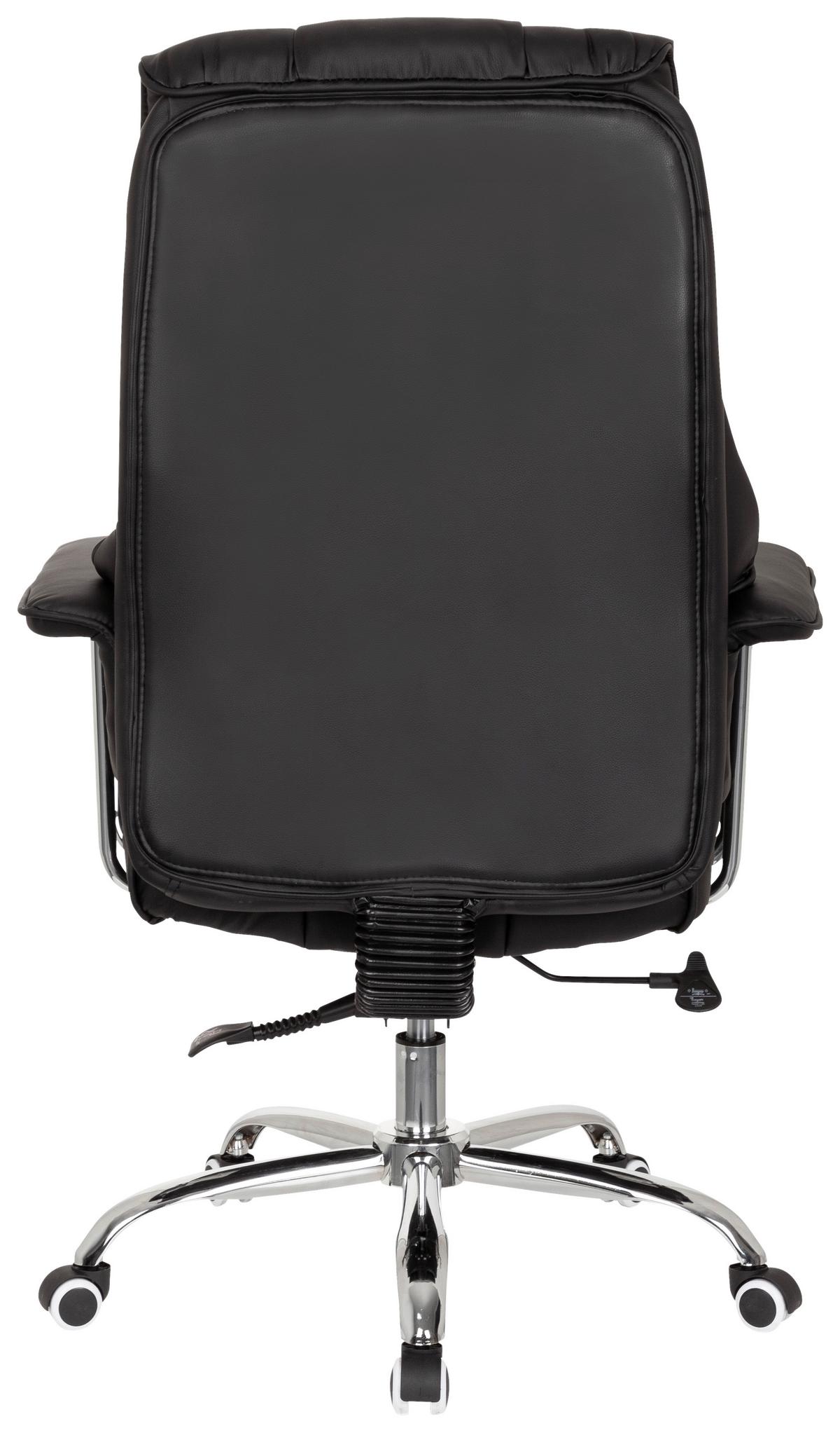 Chefsessel Commander Lederlook Schwarz bis 130kg - Chromfarben/Schwarz, MODERN, Kunststoff/Textil (75/130/64cm) - MID.YOU