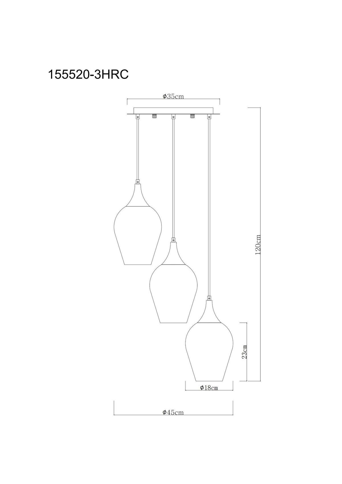 HÄNGELEUCHTE 155520-3HRC LAVUS - Klar/Rot, Design, Glas/Textil (45/120cm) - Globo