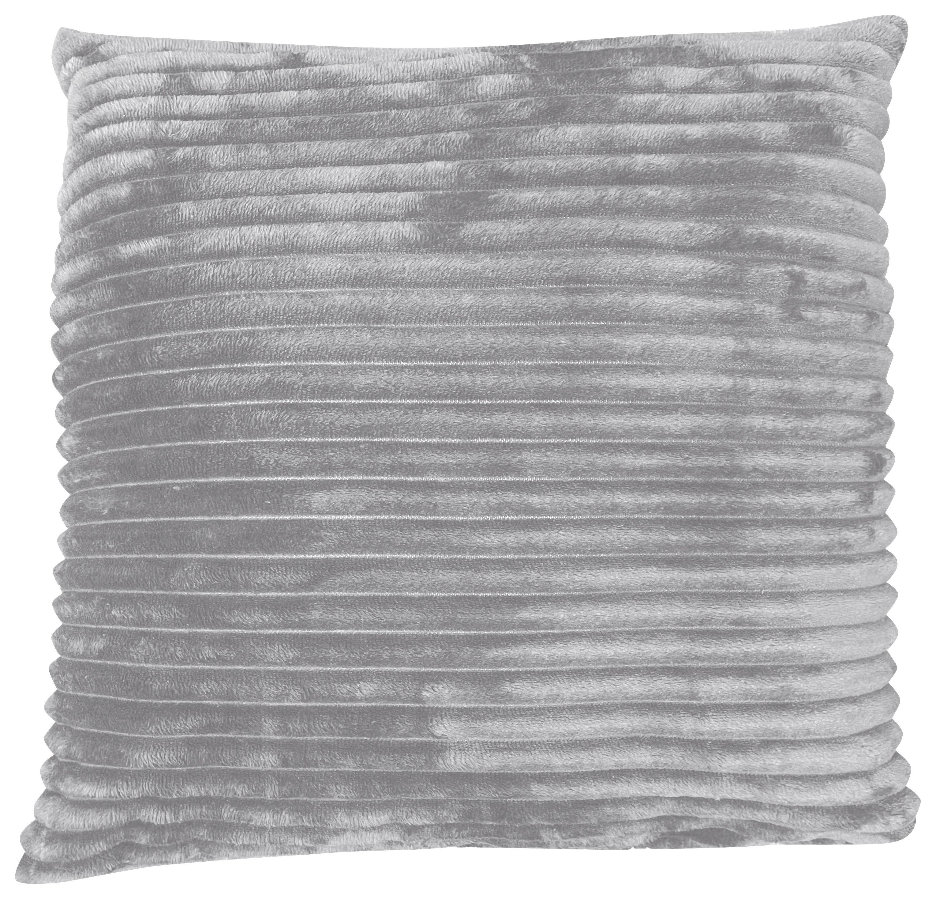 Zierkissen Sina 45x45 cm Polyester Silberfarben + Zipp - Silberfarben, MODERN, Textil (45/45cm) - Luca Bessoni