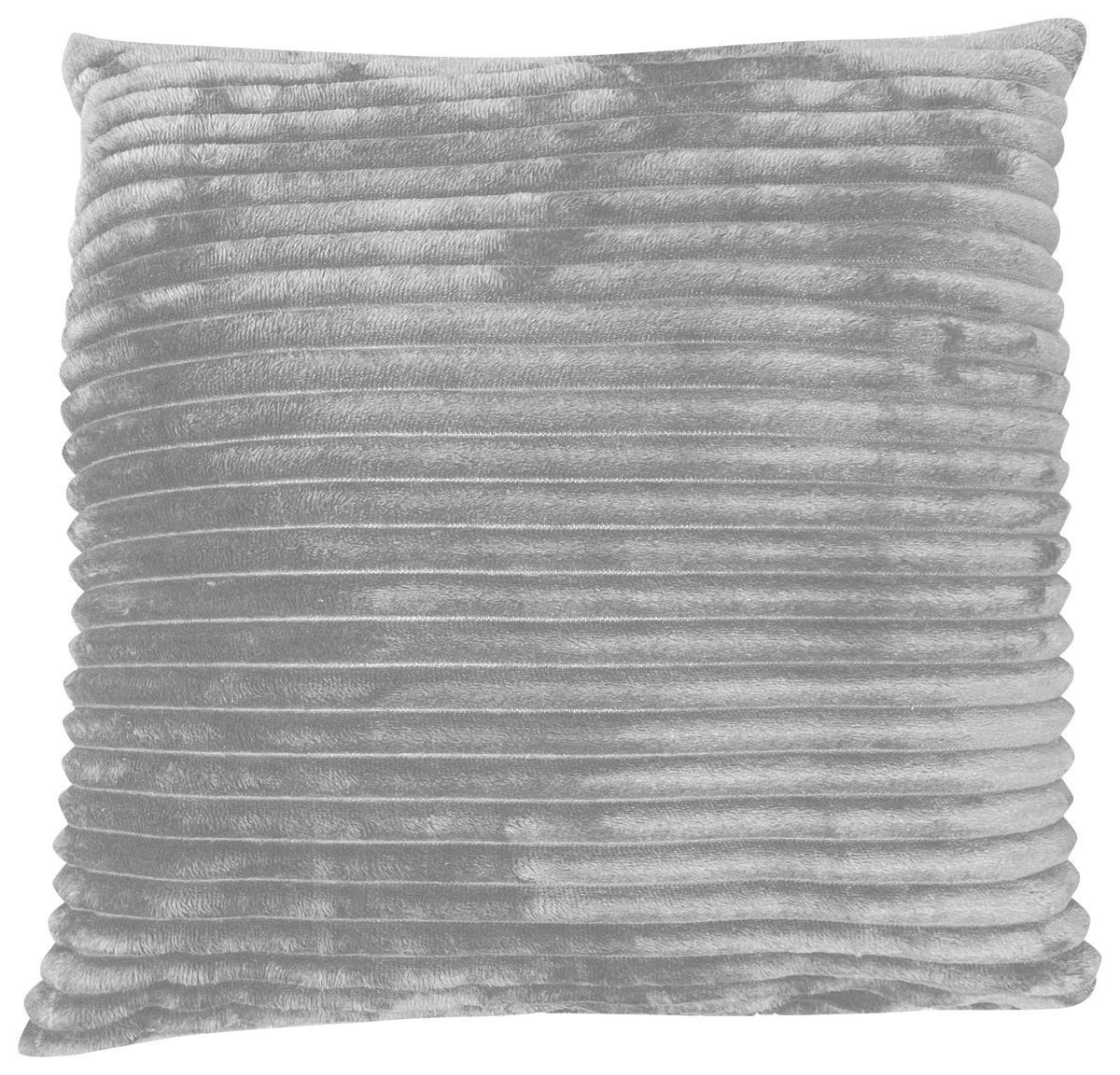 Zierkissen Sina 45x45 cm Polyester Silberfarben + Zipp - Silberfarben, MODERN, Textil (45/45cm) - Luca Bessoni