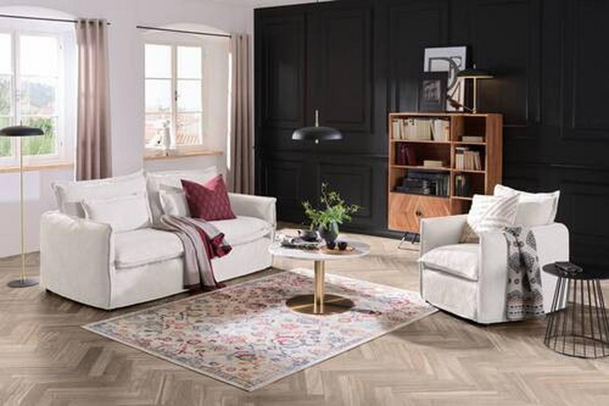 Sessel Toscana - Schwarz/Weiß, Trend, Textil (120/82/98cm) - Livetastic