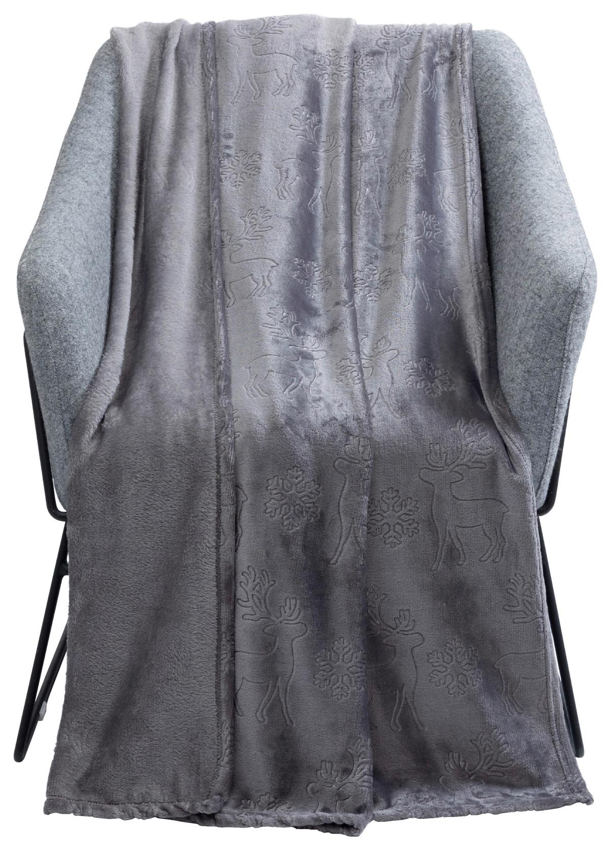 KUSCHELDECKE WHISTLER - Anthrazit, MODERN, Textil (150/200cm) - Luca Bessoni