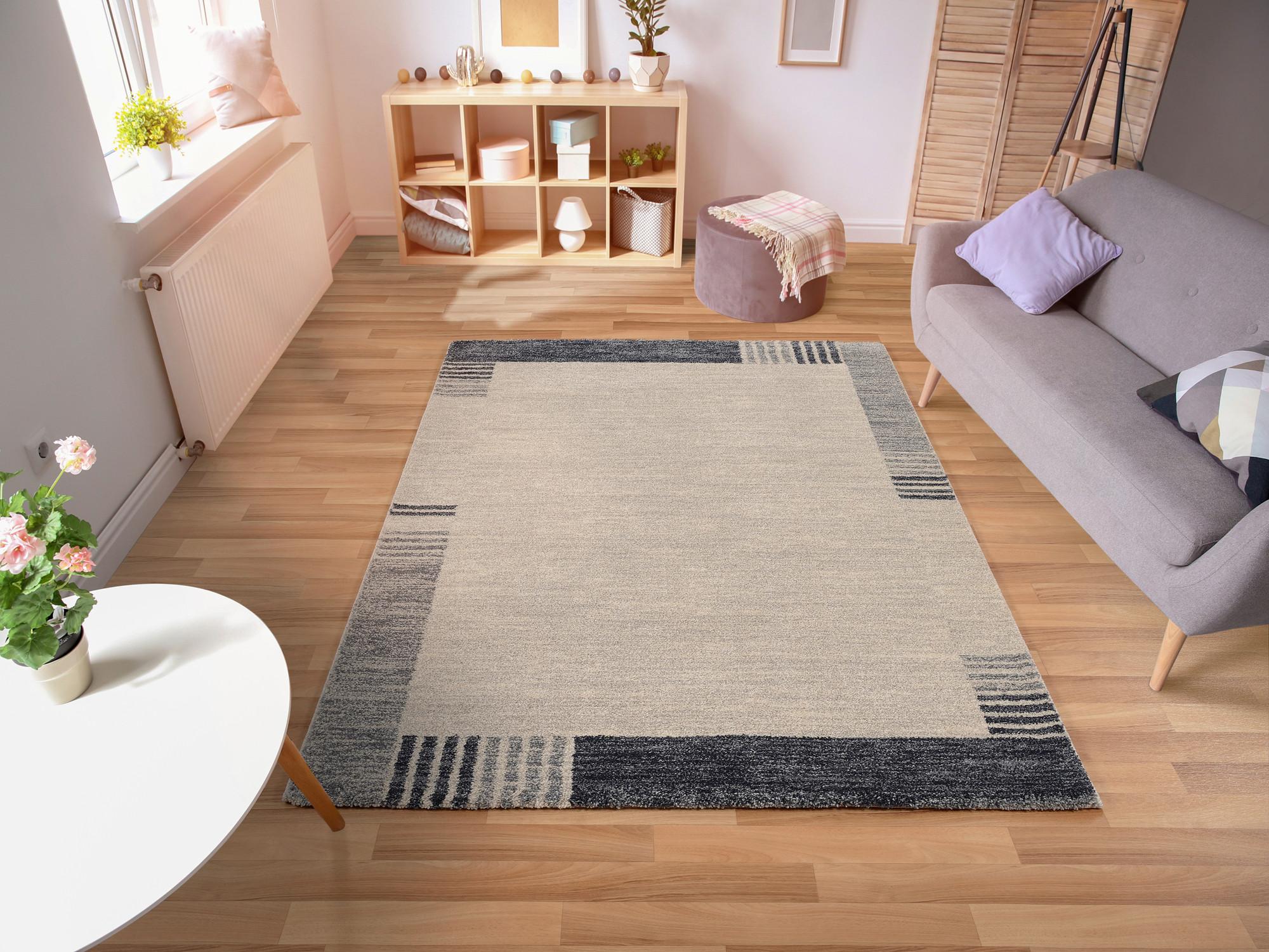 Webteppich Palazzo Lobo Blau/Grau 140x200 cm - Blau/Grau, KONVENTIONELL, Textil (140/200cm) - Novel