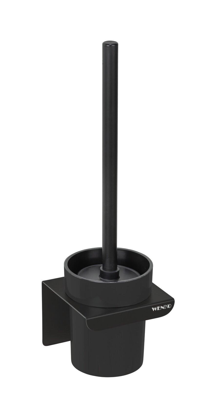 WC SADA - ŠTĚTKA A DRŽÁK TURBO-LOC LIZAN - černá, Moderní, kov/plast (10,5/30,5/10,5cm) - Mömax