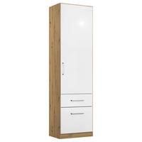 Drehtürenschrank 47 Cm Berlin Eiche Dekor/weiß - Weiß Hochglanz/Eiche Artisan, MODERN, Holzwerkstoff (47/197/54cm) - Rauch Möbel