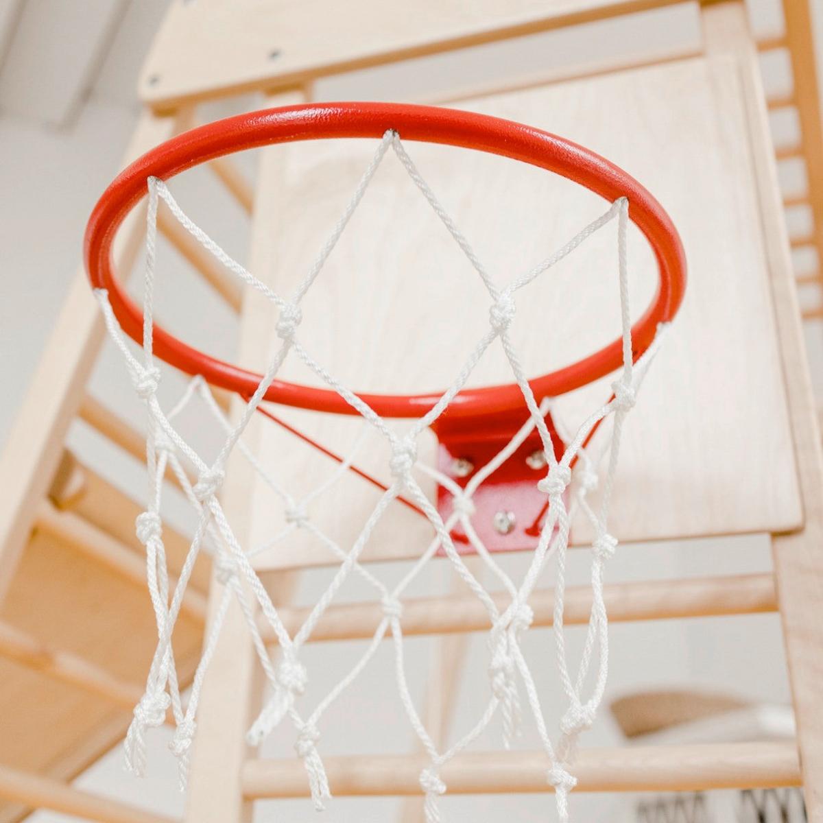 Basektballkorb mit Netz und Platte - Birkefarben, Basics, Holz (38/38cm) - CLIFF