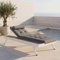 ZÁHRADNÉ LEŽADLO AVOLINA - biela/tmavosivá, Modern, kov/textil (199/30/86cm) - Bessagi Garden