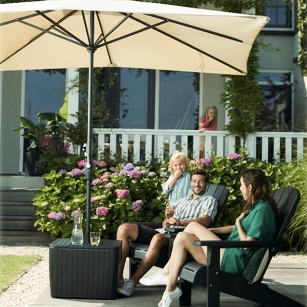 Sonnenschirmständer Kunststoff für D Bis 4,44 cm Patio - Graphitfarben, Basics (57/43/57cm) - Keter