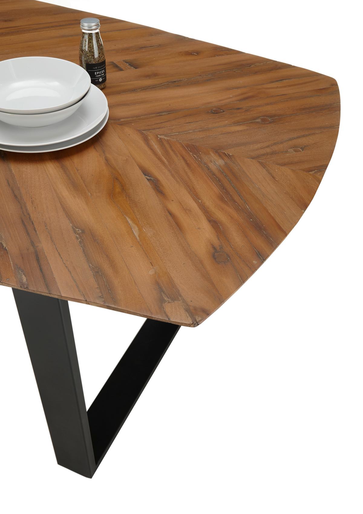 Esstisch Zac 220x76x100 Cm Schwarz - Schwarz, MODERN, Holz/Metall (220/76/100cm) - MID.YOU