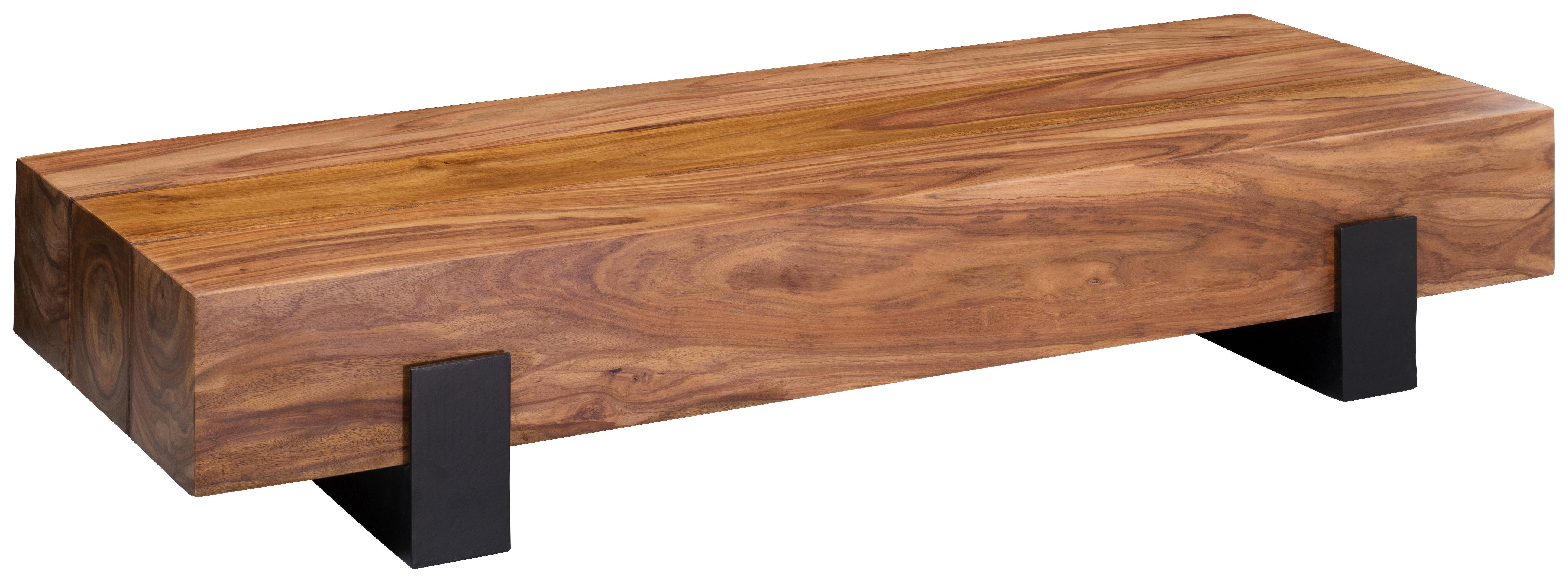 Couchtisch Wl5.597 - Sheeshamfarben/Schwarz, Design, Holz/Metall (115/44/22cm) - MID.YOU